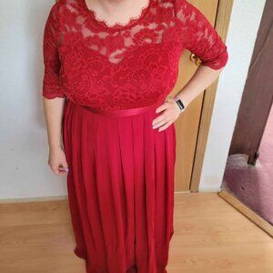 Dark Red Bridesmaid Dress